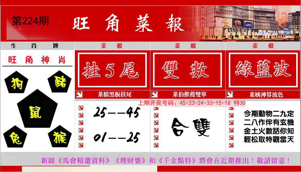 2024224期旺角菜报