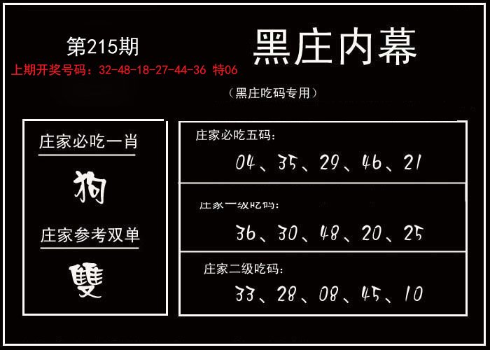 2024215期黑庄内幕