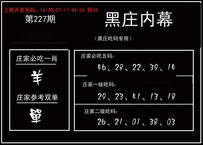 2024227期黑庄内幕