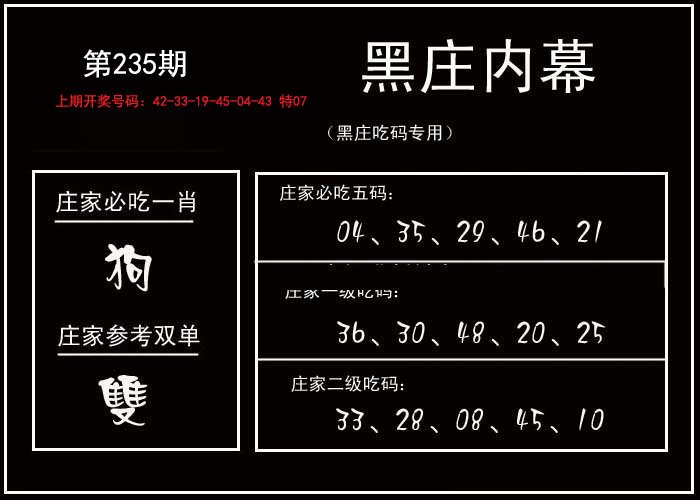 2024235期黑庄内幕