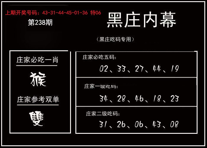 2024238期黑庄内幕