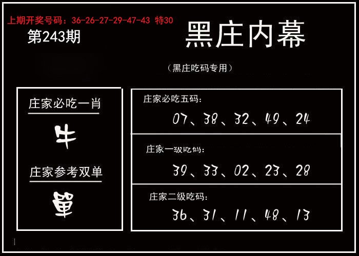 2024243期黑庄内幕