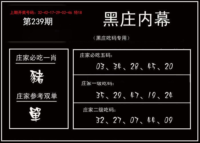 2024239期黑庄内幕