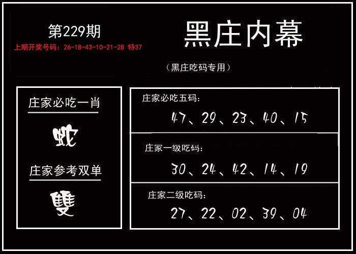 2024229期黑庄内幕