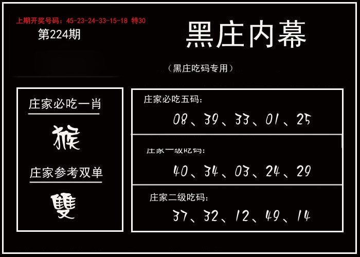 2024224期黑庄内幕