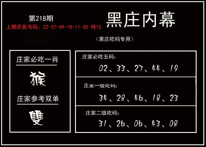 2024218期黑庄内幕