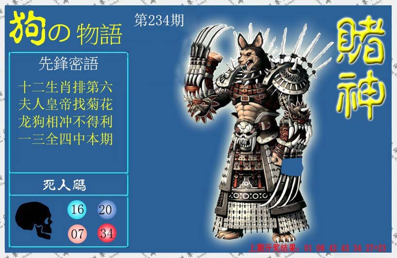 2024234期赌神狗报