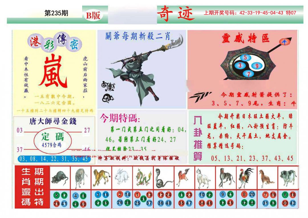 2024235期九龍奇迹B(推荐)