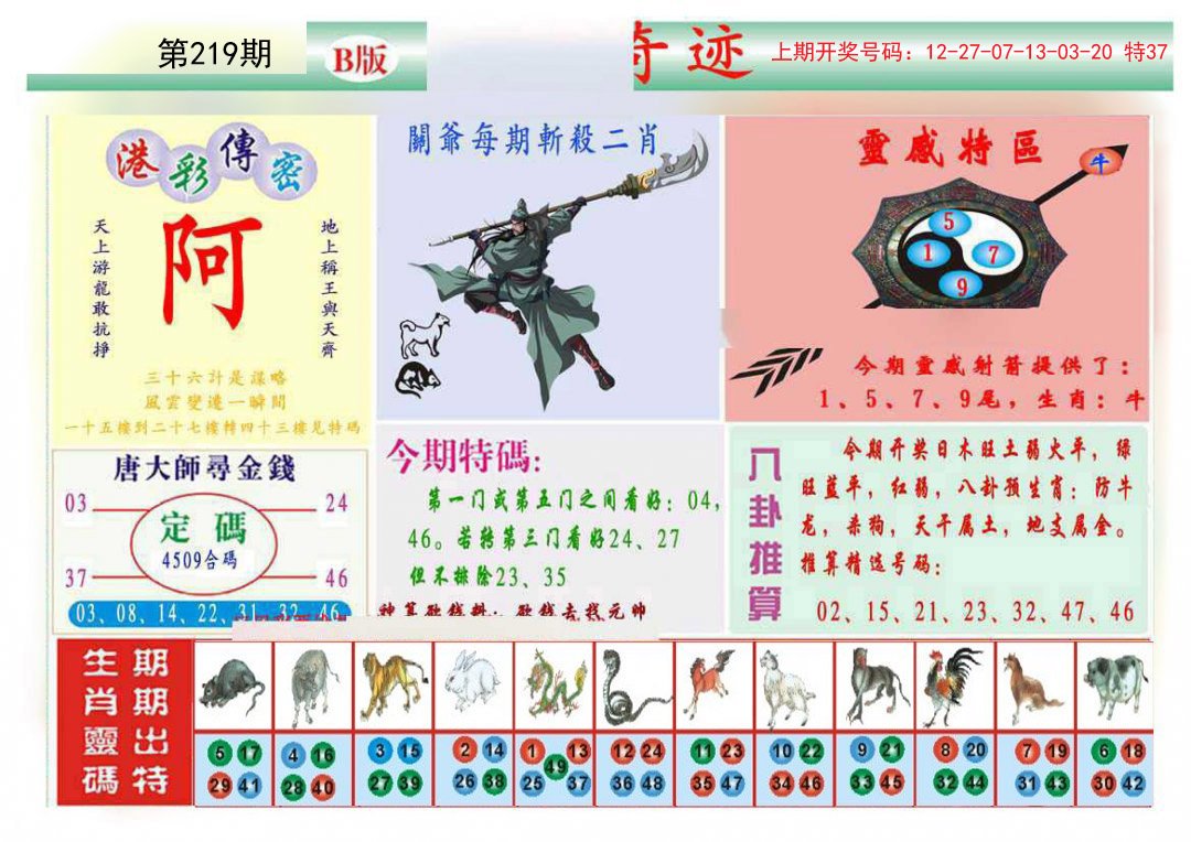 2024219期九龍奇迹B(推荐)