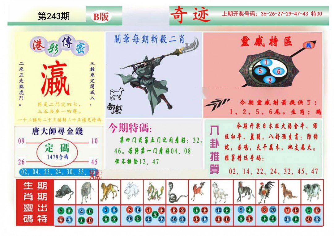 2024243期九龍奇迹B(推荐)