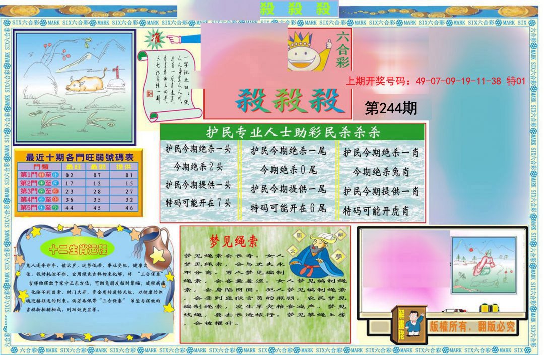 2024244期九龍杀杀杀A(推荐)
