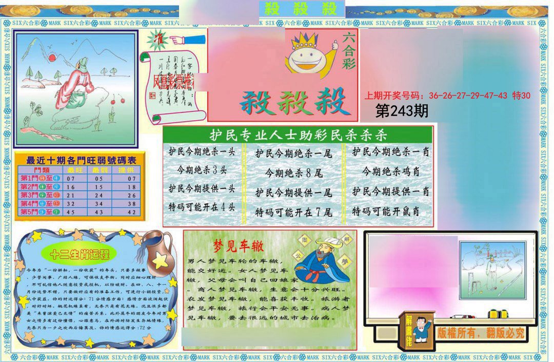 2024243期九龍杀杀杀A(推荐)
