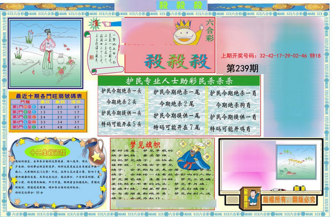 2024239期九龍杀杀杀A(推荐)