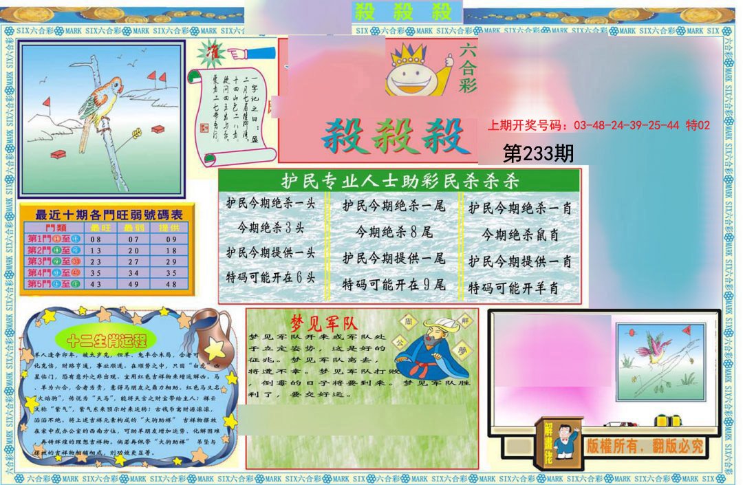 2024233期九龍杀杀杀A(推荐)
