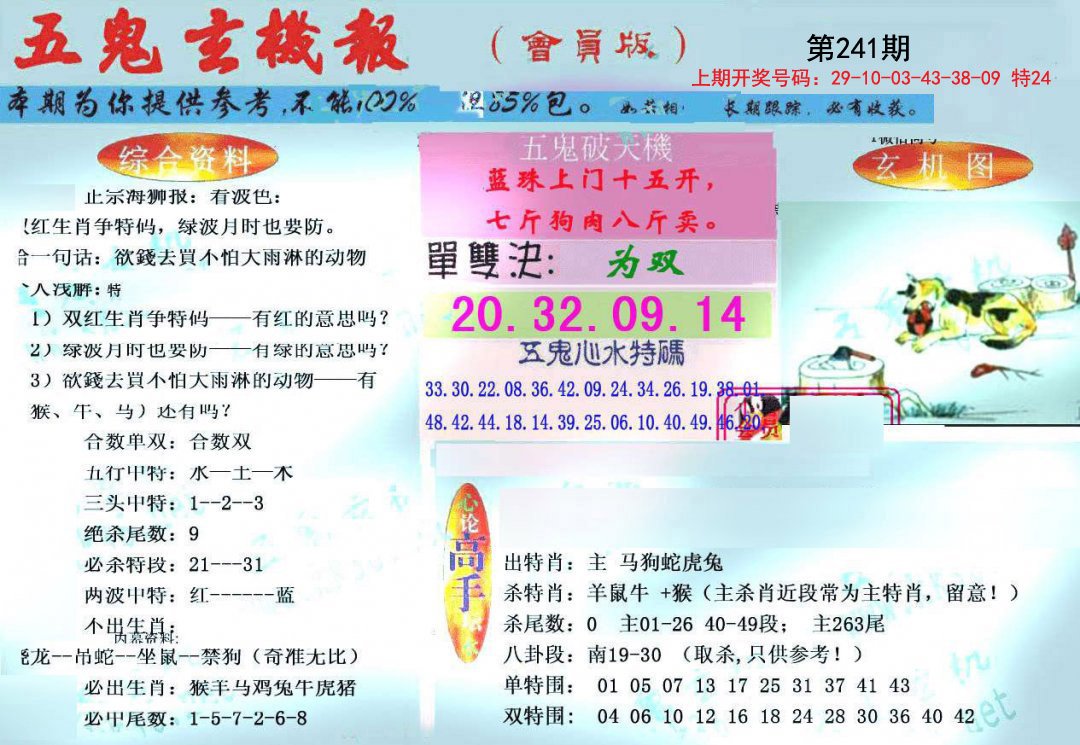 2024241期新五鬼玄机