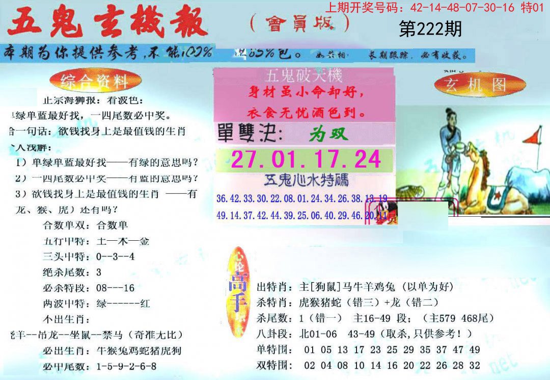 2024222期新五鬼玄机