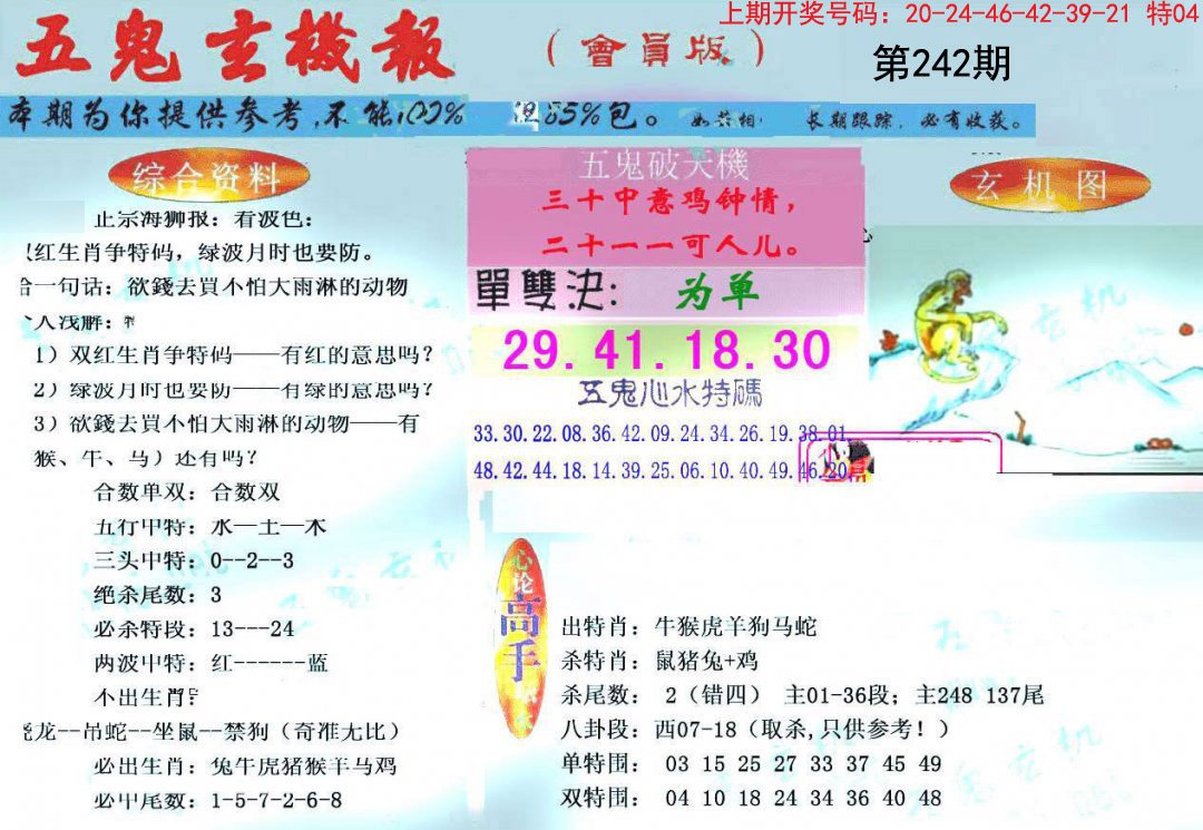 2024242期新五鬼玄机
