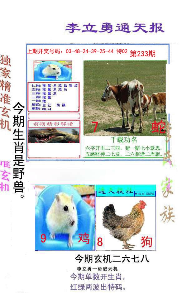 2024233期李立勇通天报
