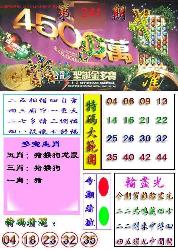 2024241期特必中