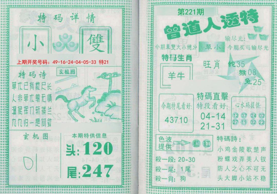2024221期曾道人透特