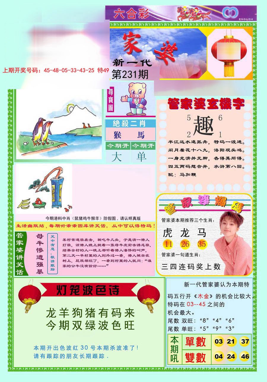 2024231期新一代管家婆