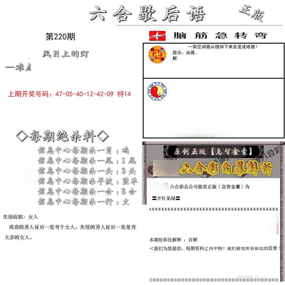 2024220期六合歇后语