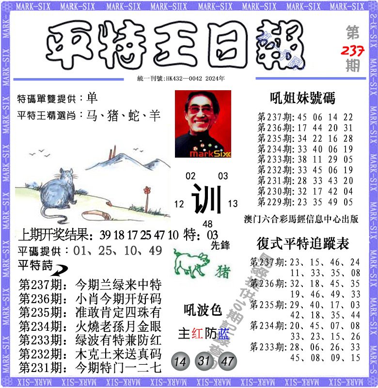 2024237期平特王日报