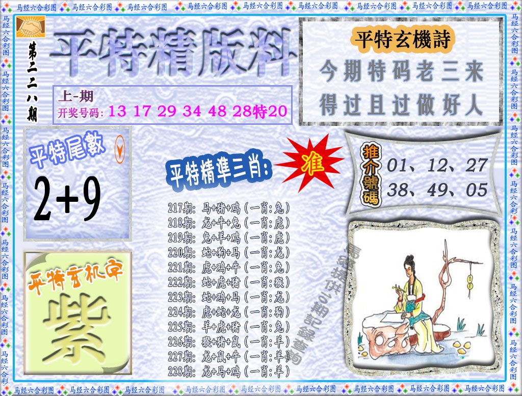 2024228期平特精版料