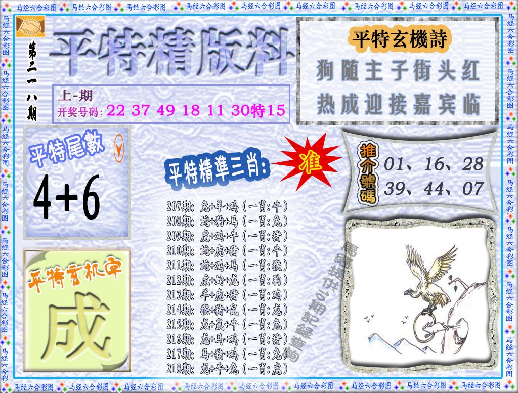 2024218期平特精版料