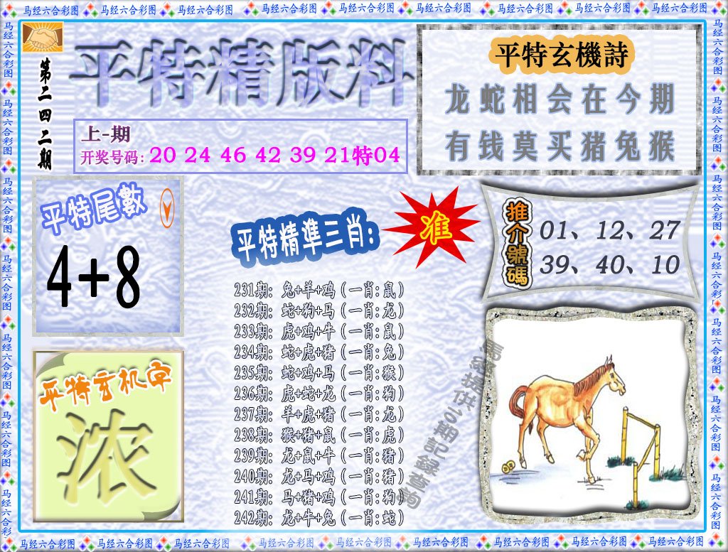2024242期平特精版料