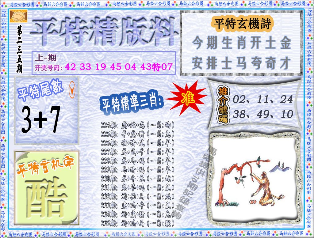 2024235期平特精版料