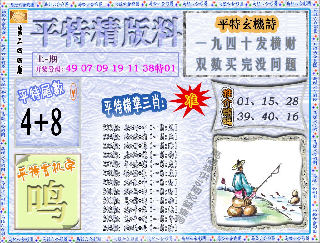 2024244期平特精版料