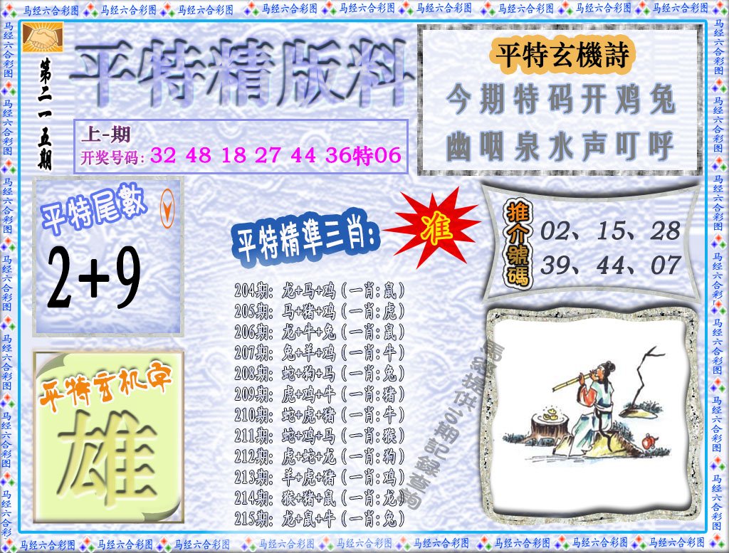 2024215期平特精版料