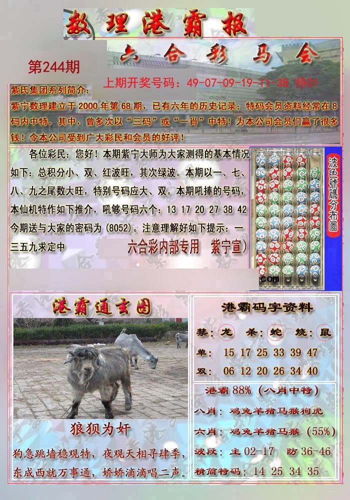 2024244期港霸报