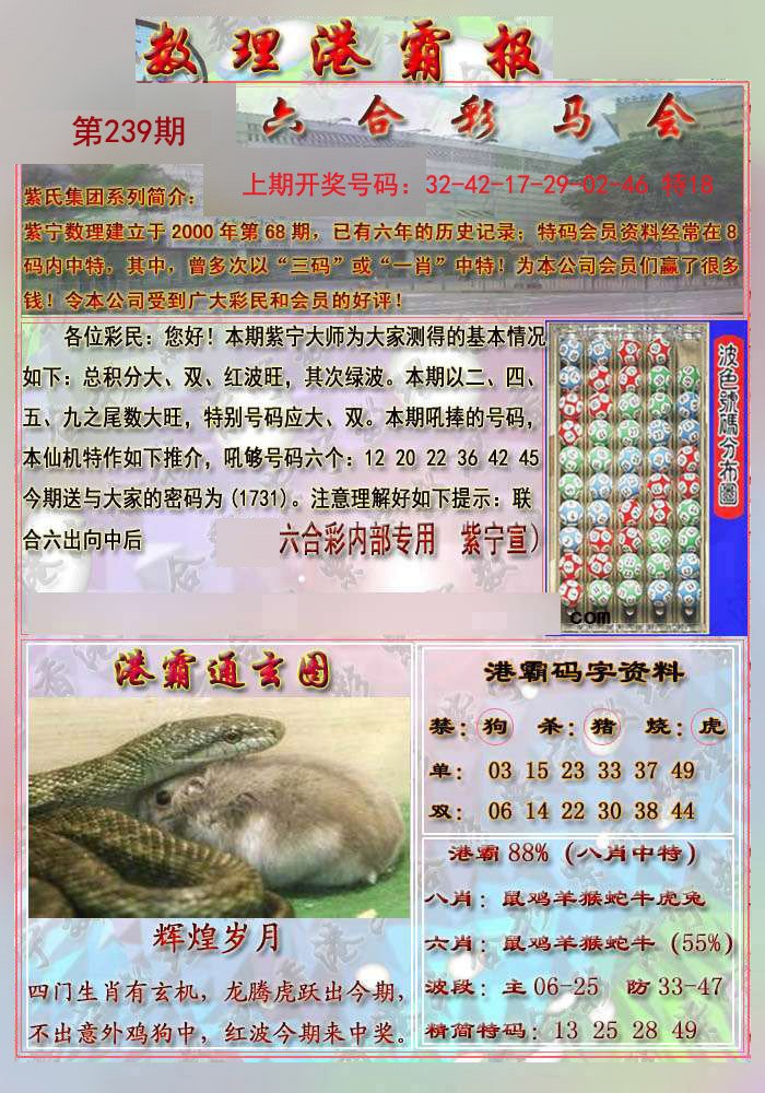 2024239期港霸报