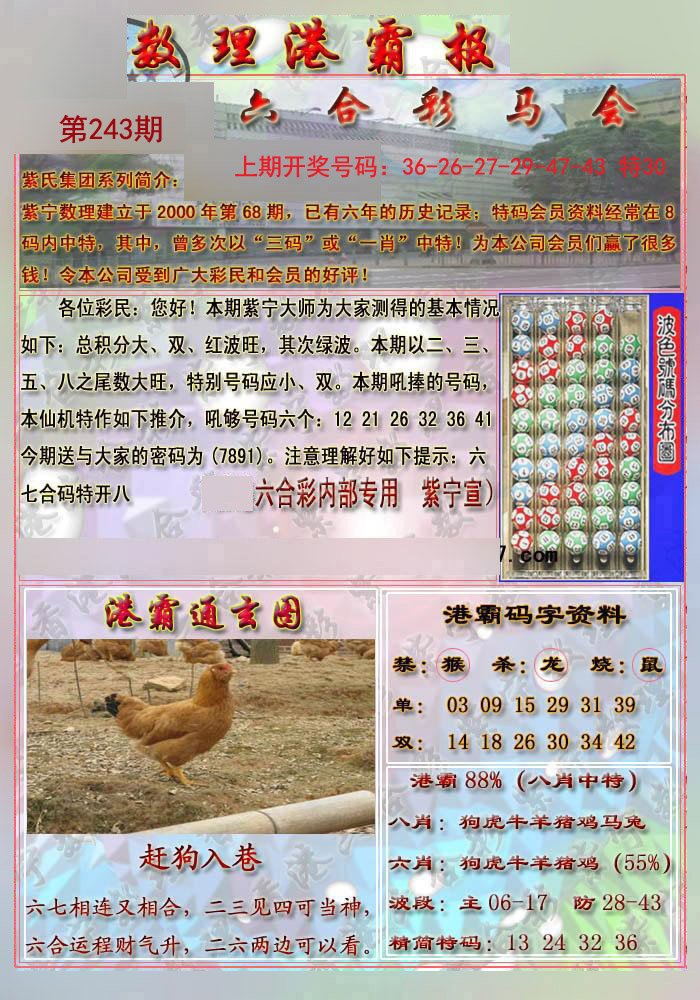 2024243期港霸报