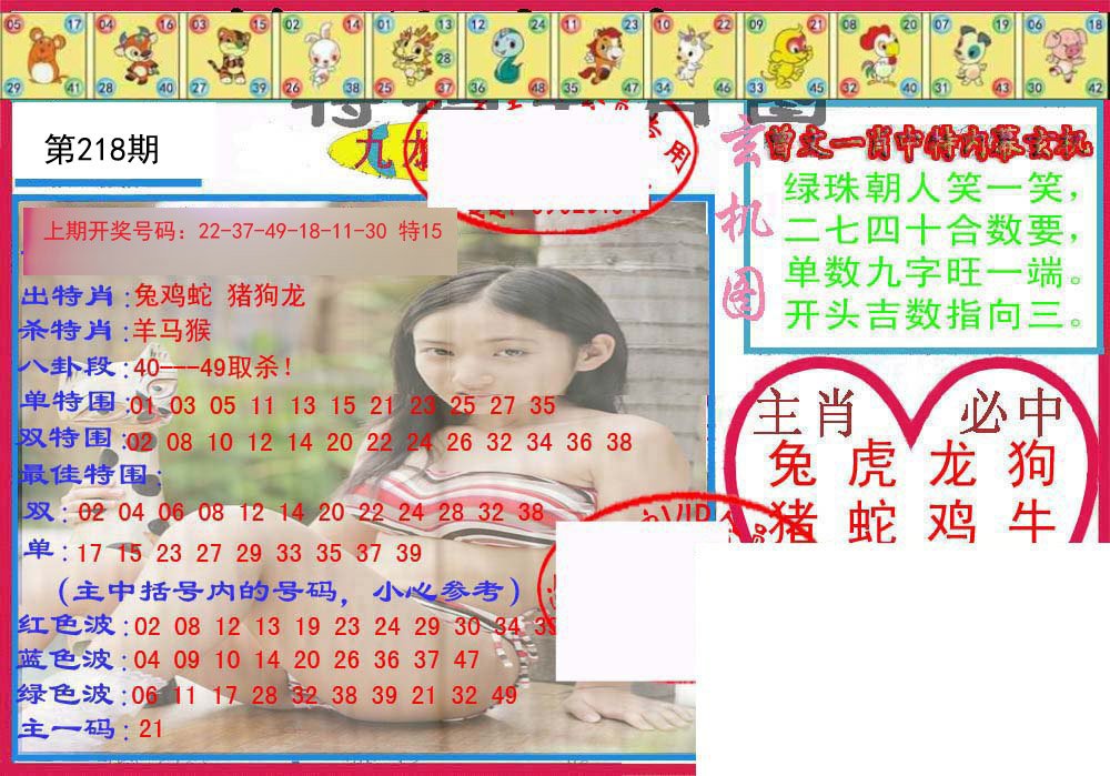 2024218期特码生肖图