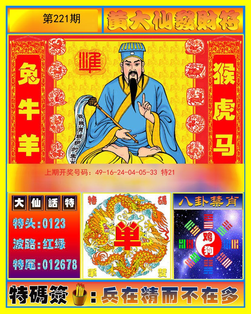 2024221期黄大仙发财符