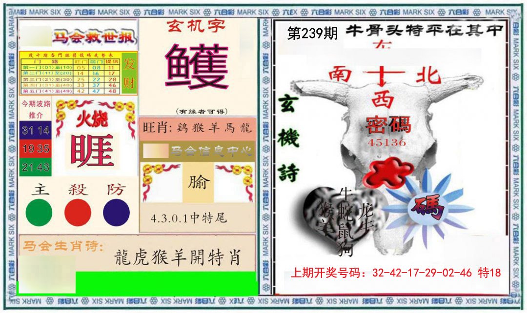 2024239期六合救世报+牛头报