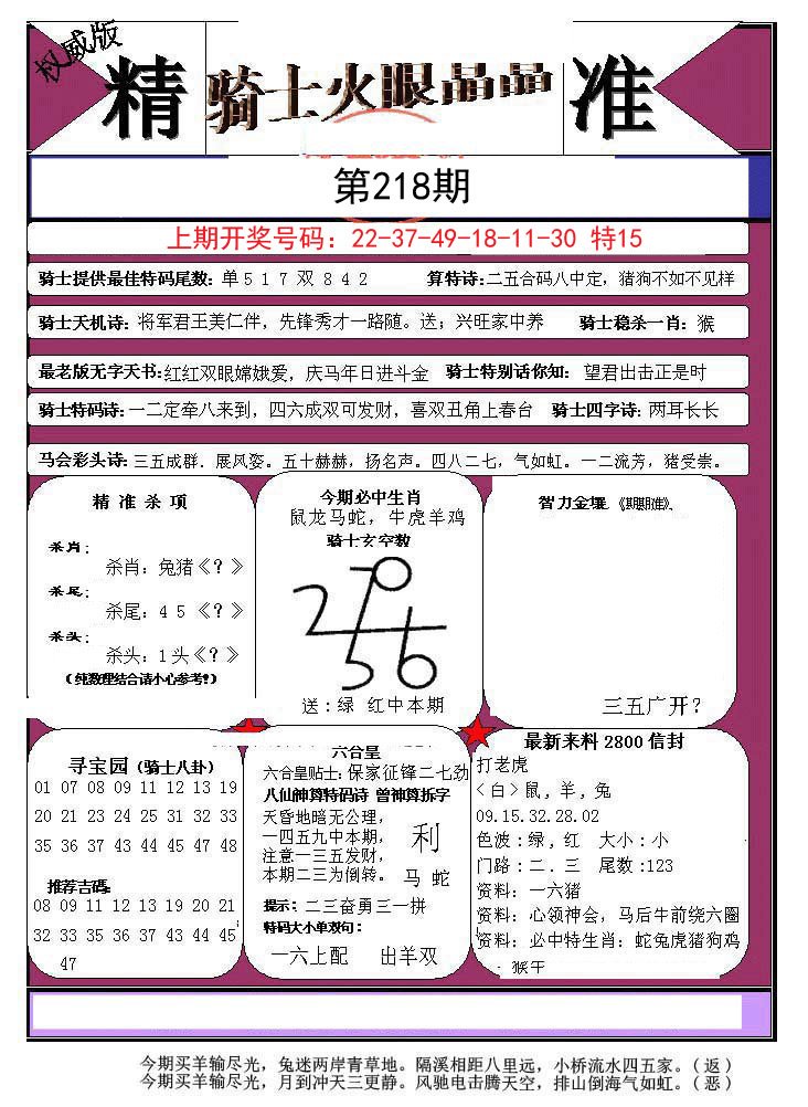 2024218期骑士火眼晶晶a