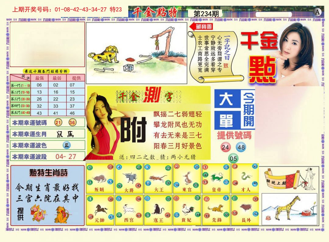 2024234期千金点特A