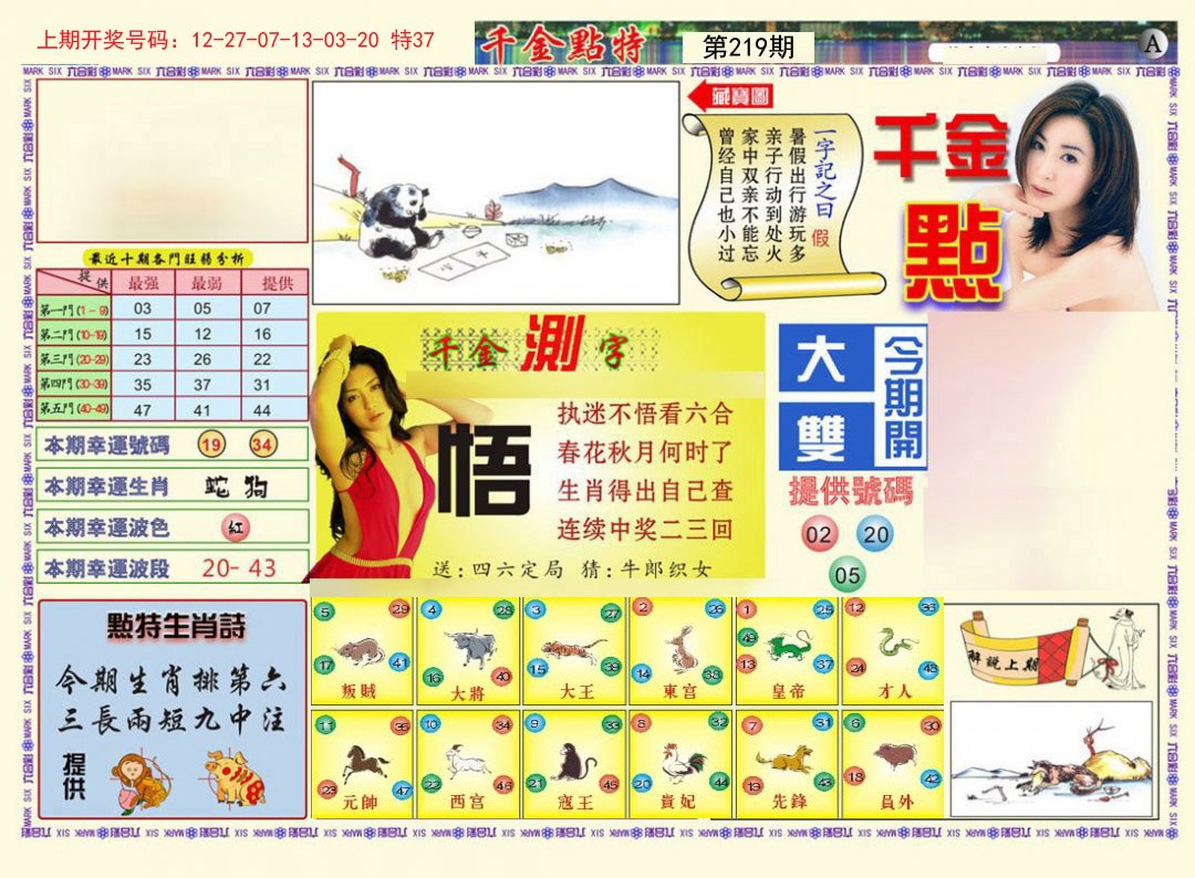 2024219期千金点特A