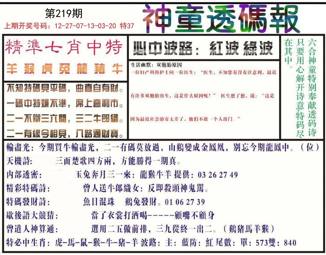 2024219期神童透码报