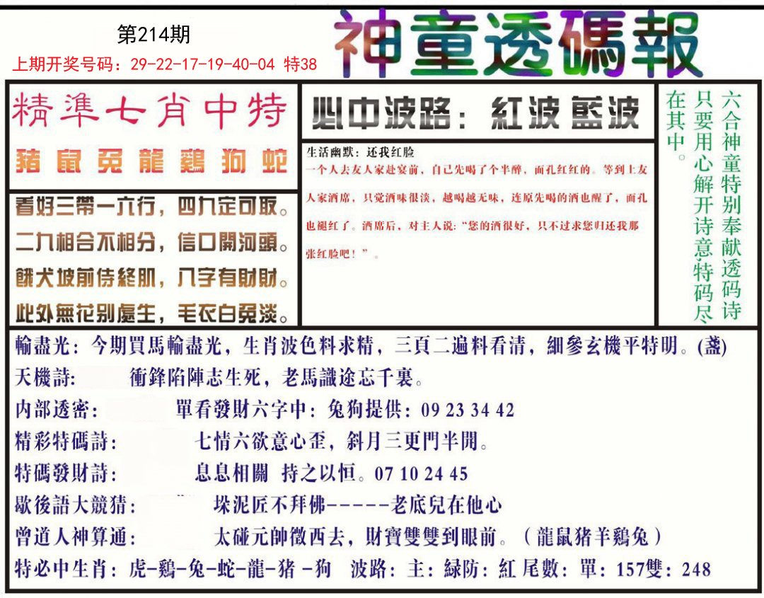 2024214期神童透码报