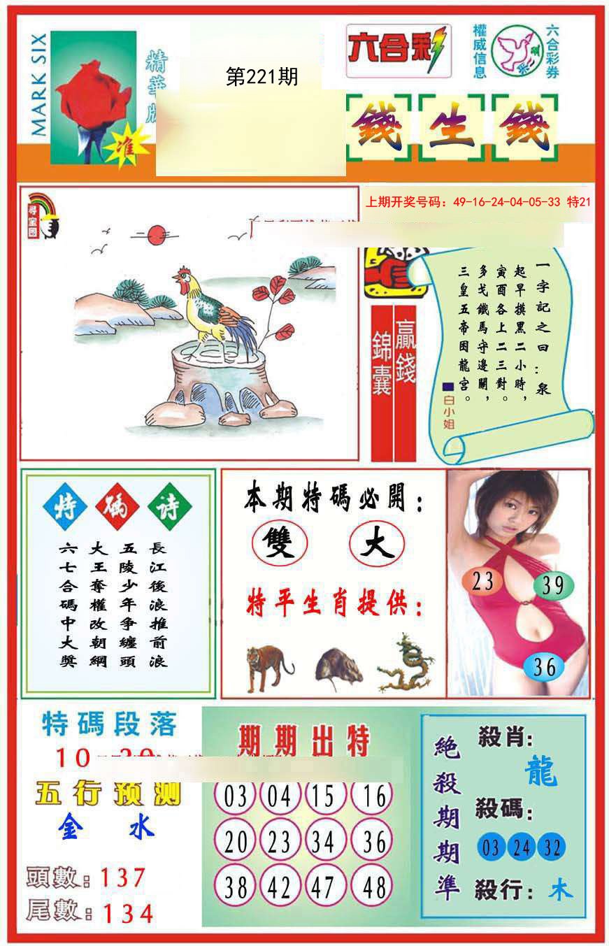 2024221期九龍钱生钱(推荐)