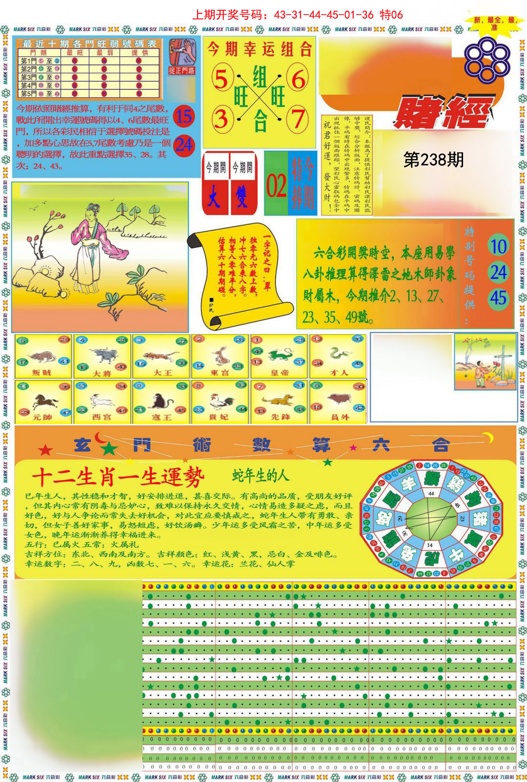 2024238期九龍赌经A(推荐)