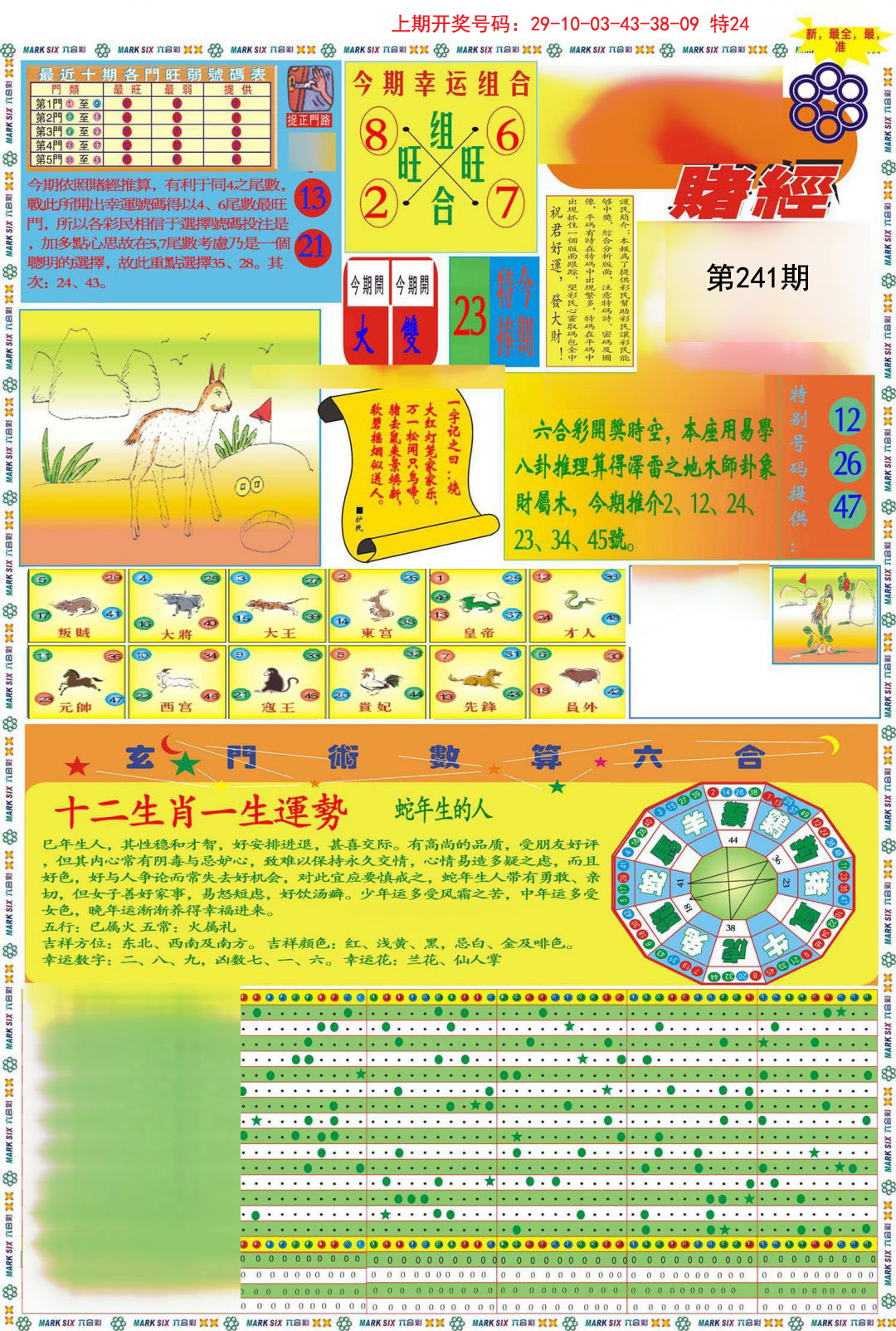 2024241期九龍赌经A(推荐)