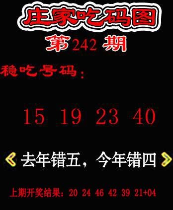 2024242期庄家吃码图
