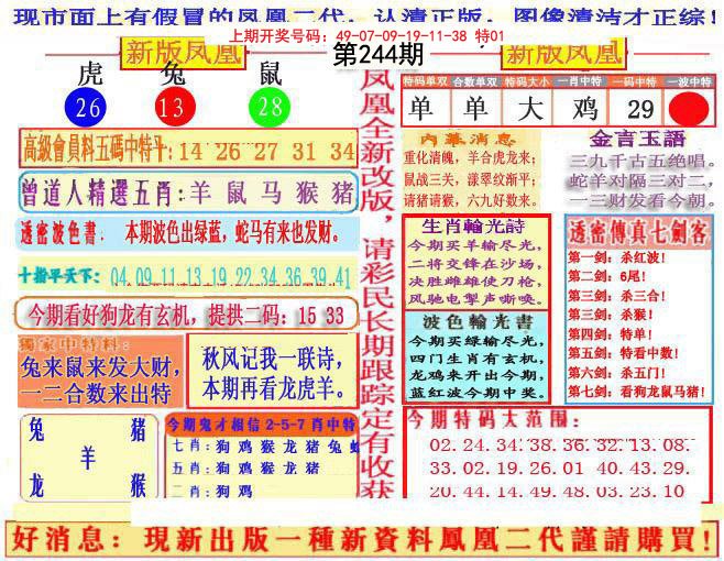 2024244期另二代凤凰报