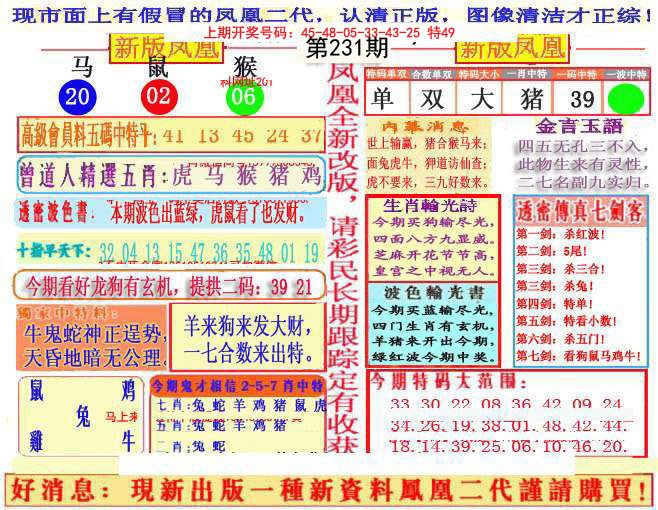 2024231期另二代凤凰报